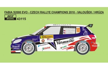 Decal – Fabia S2000 EVO - Barum Rally 2010 - Valoušek jun. / Hrůza 1/43